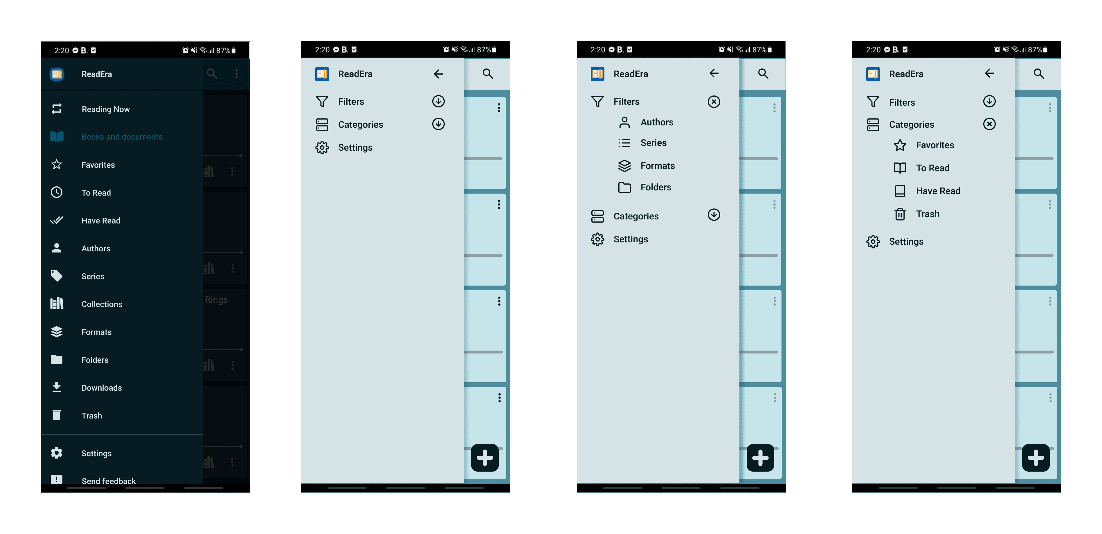 Before and After of the navigation menu