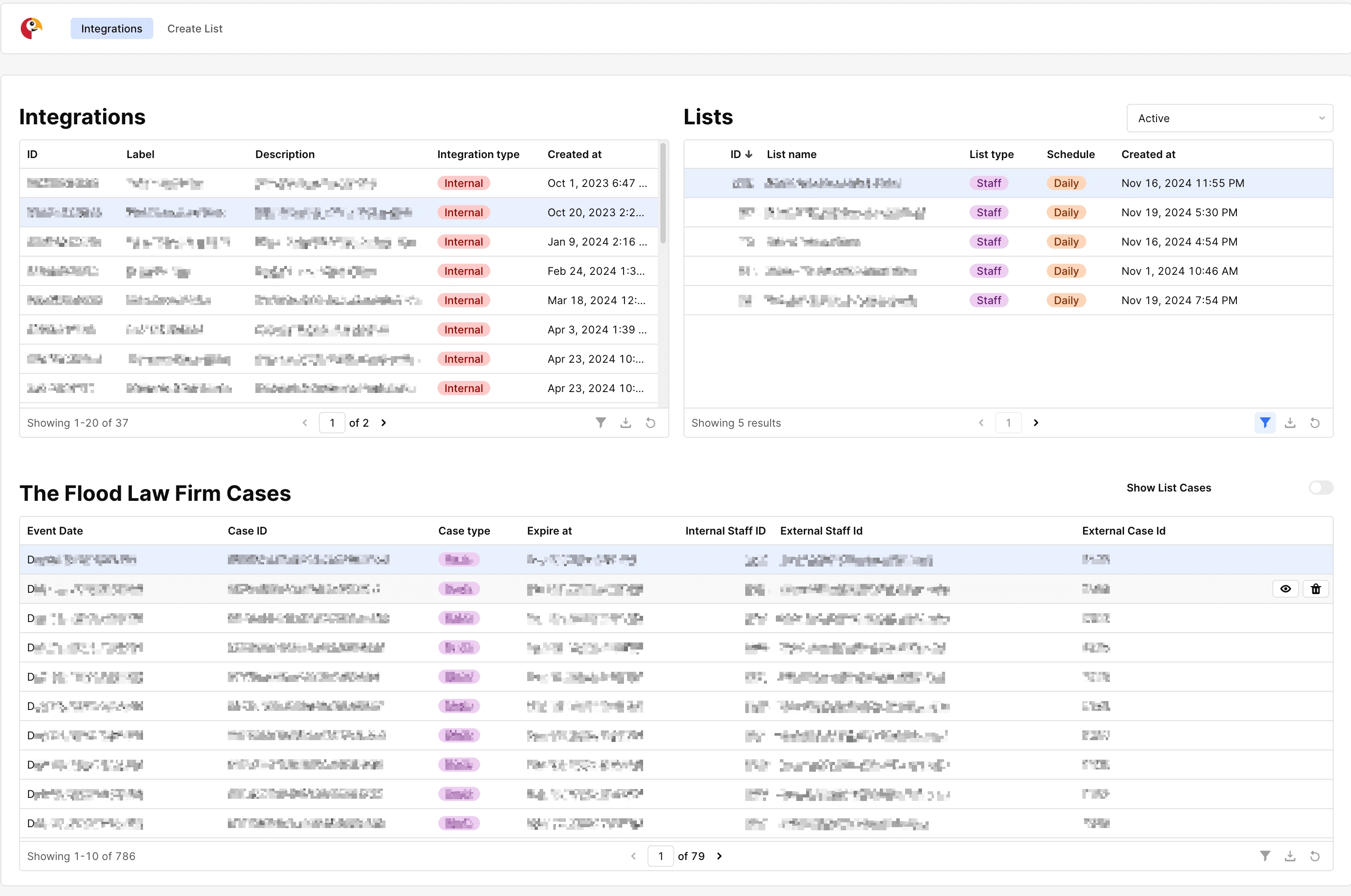 Internal application built on Retool