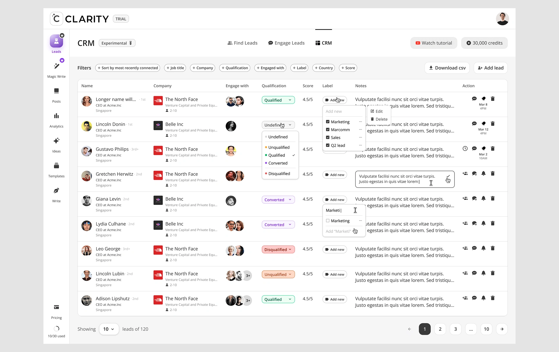 CRM table