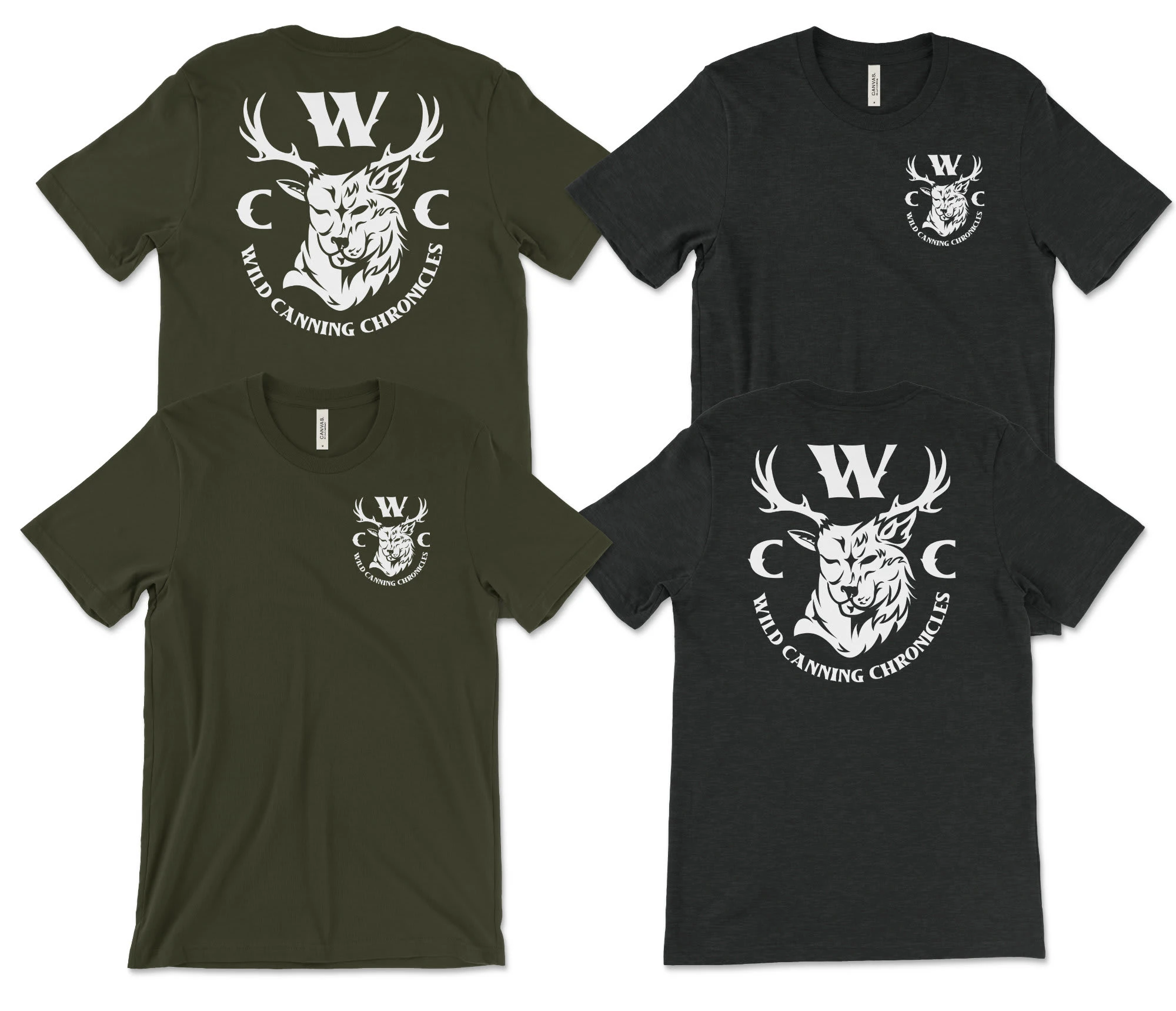 The client wanted a hard look for their merch that would appeal to hunters, foragers, outdoor lifestyles