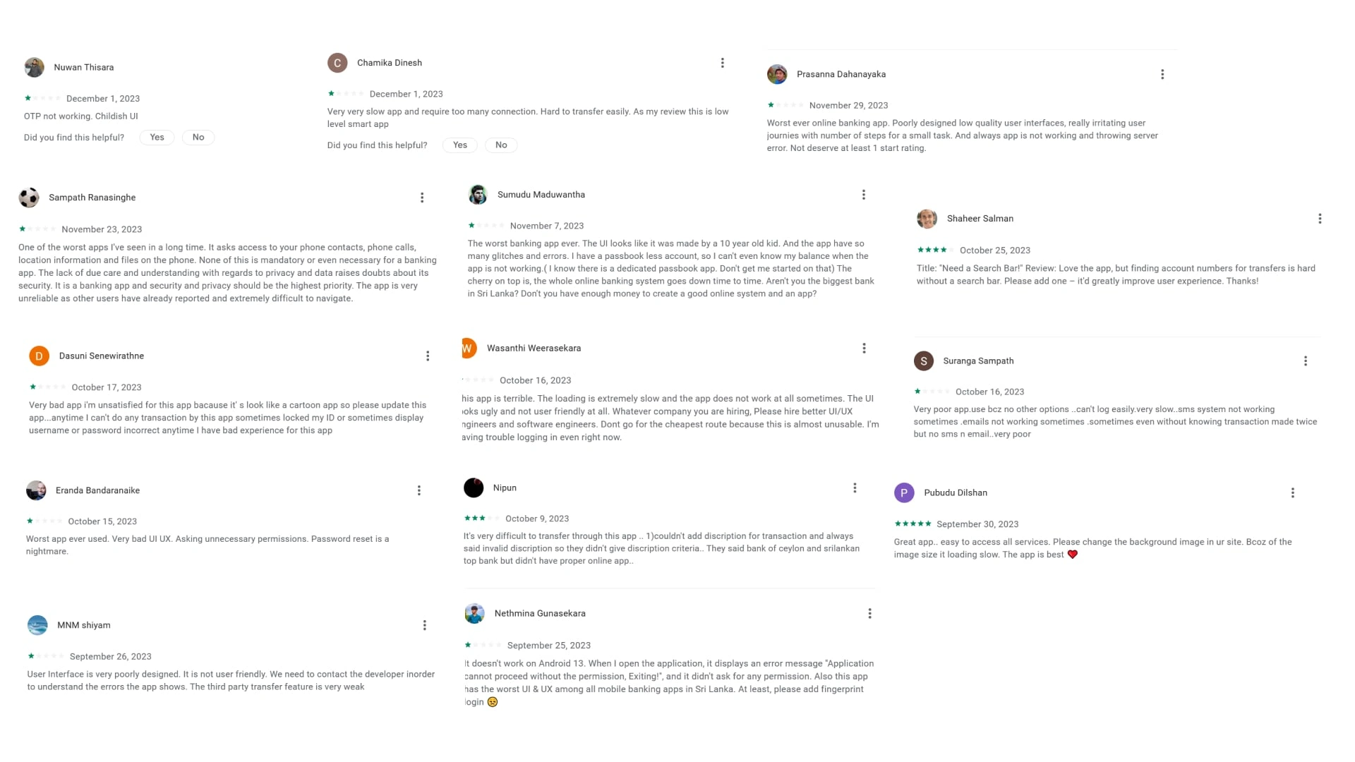 Real user reviews from the Google Play Store