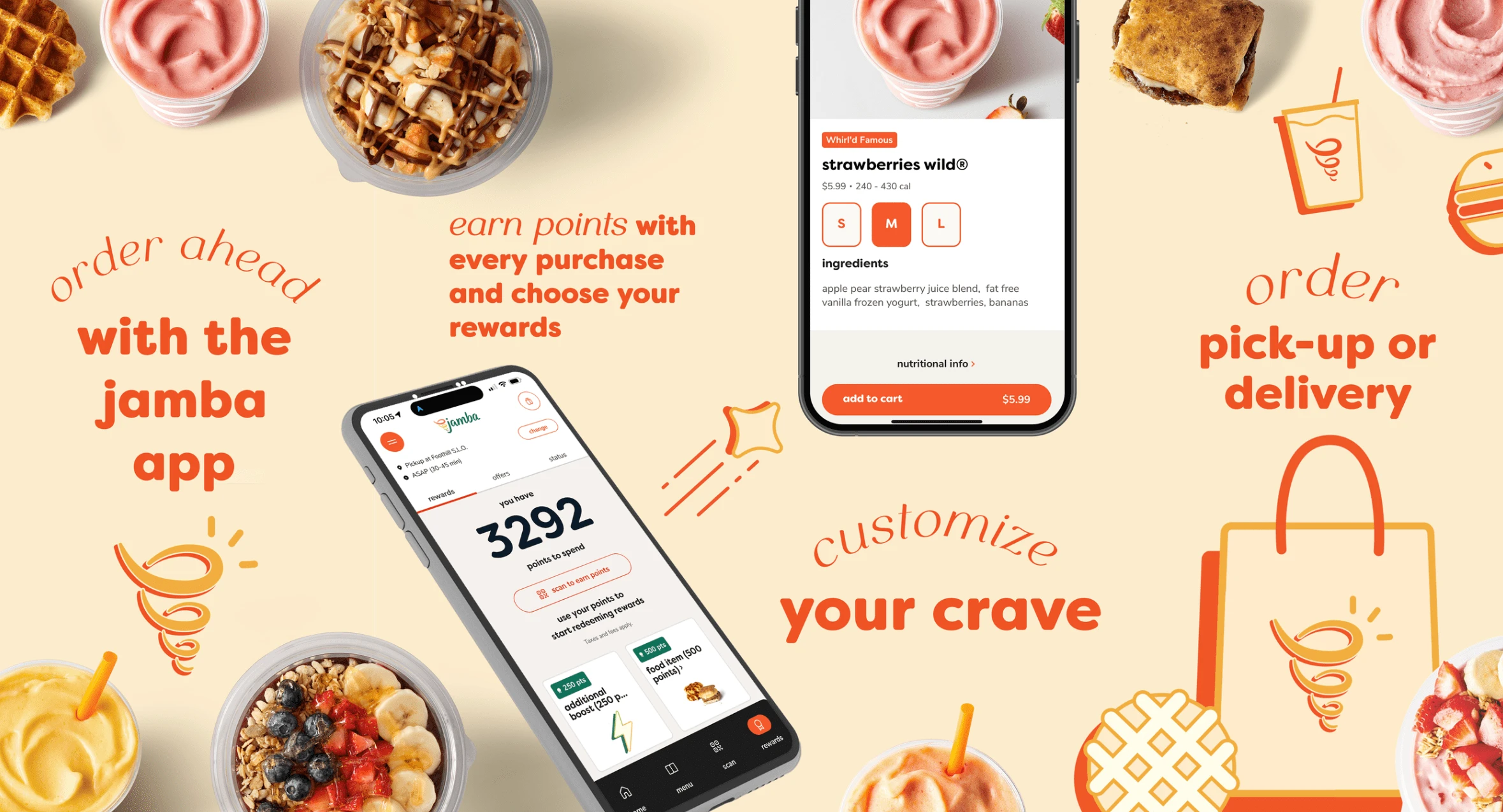 App Store Preview Cards
We designed the visuals for Jamba’s app on the app store using the icons we created