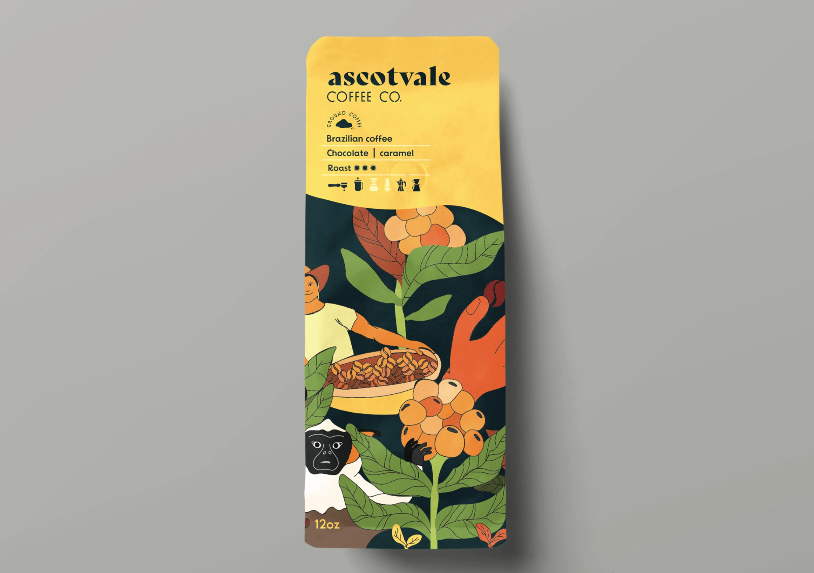 Logo Design, Packaging Design, Illustration - branded 3D mockup, bag, pouch