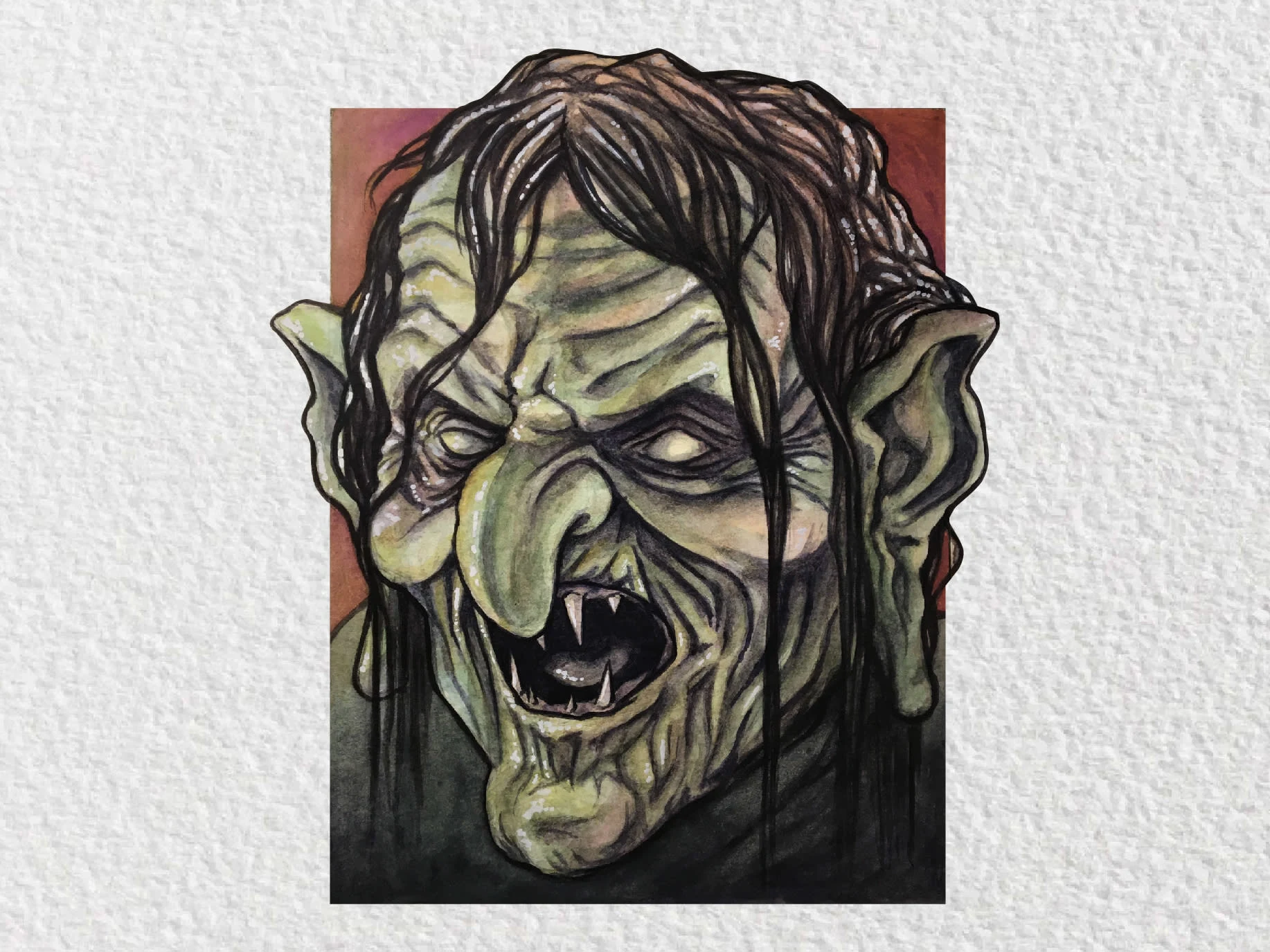 Watercolor portrait of Meg Mucklebones from Legend.