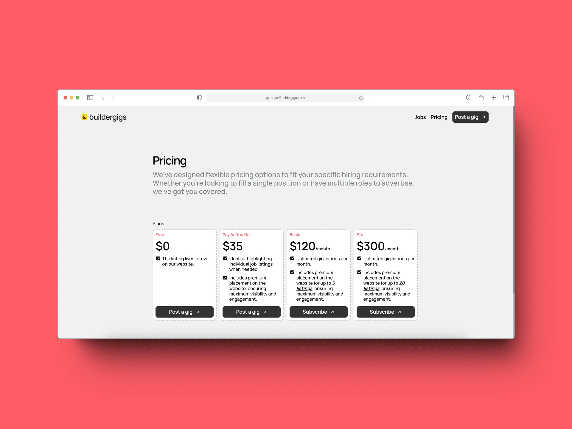 Pricing Page