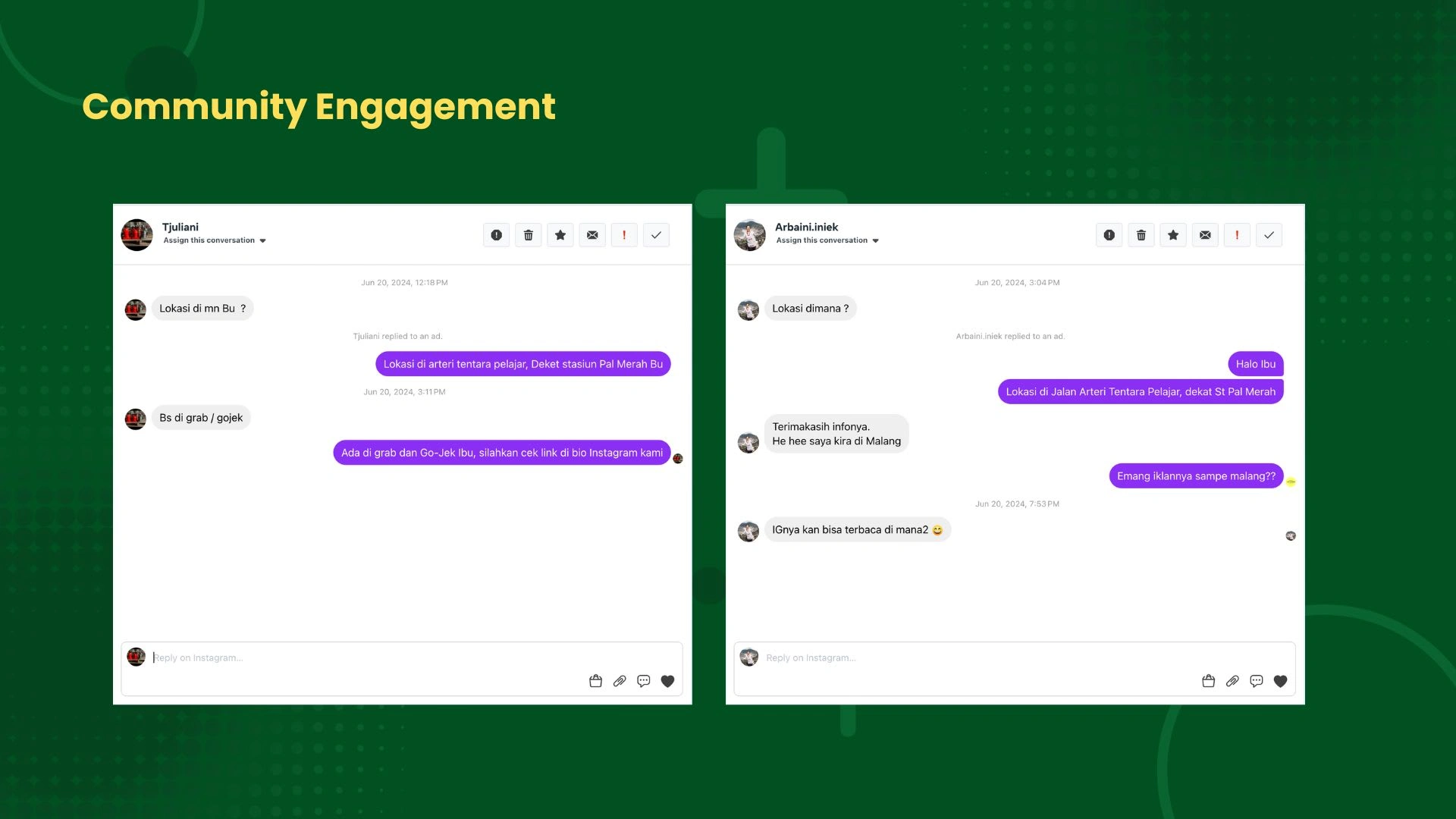 Community engagement to build connections between client with their customers