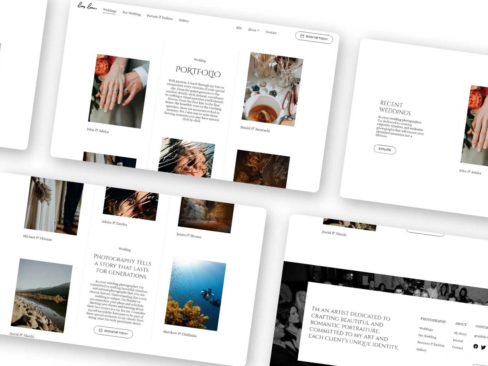 Framer photography portfolio website