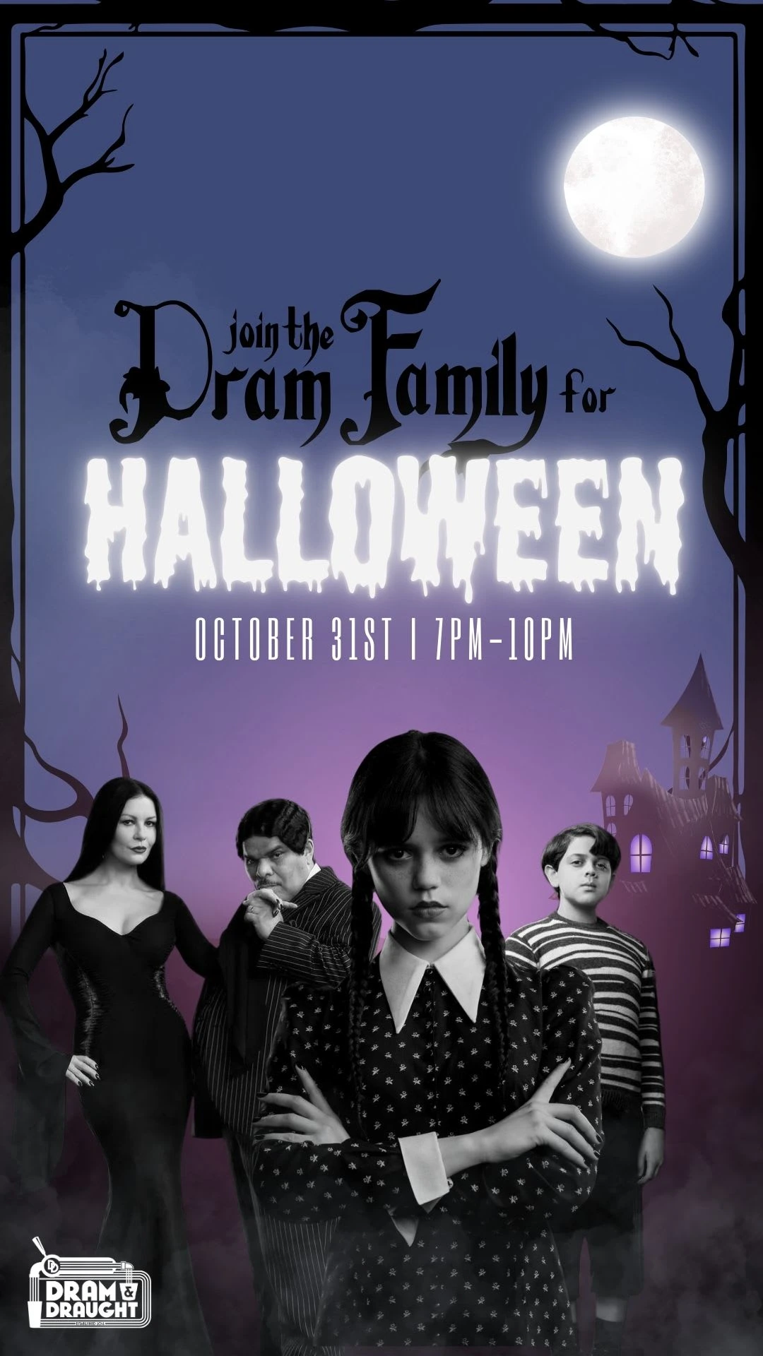 Addams Family Halloween Poster 