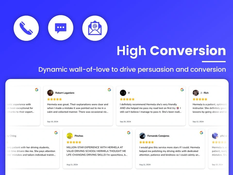 Highlight: High Conversion - Dynamic wall-of-love to drive persuasion & conversion