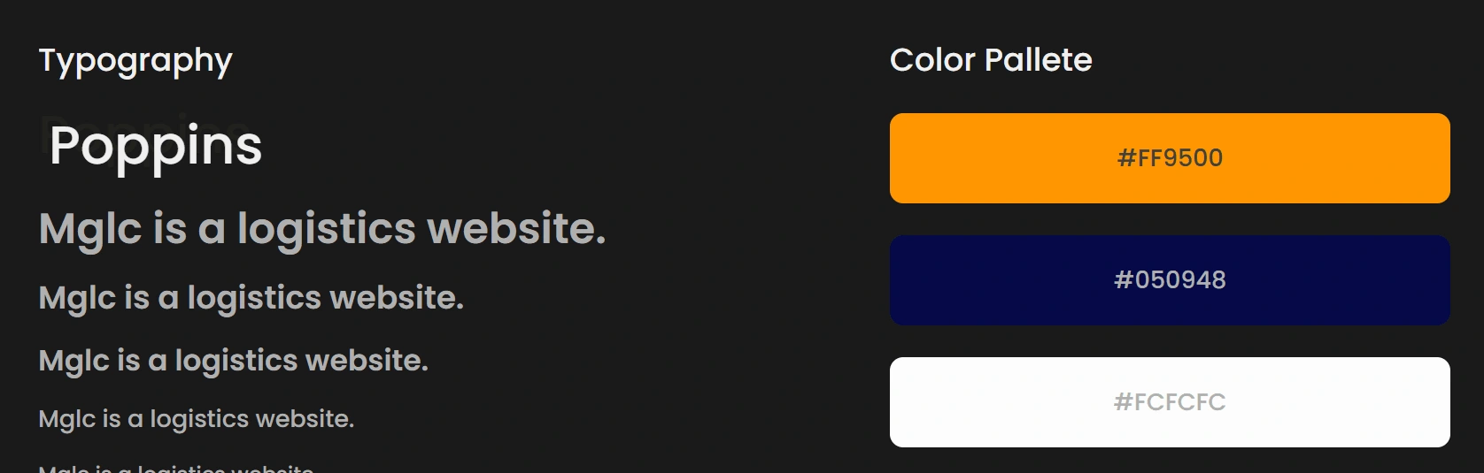 (Typography and color palette)