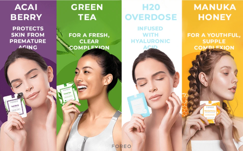 Introducing Foreos flagship masks, accompanied by their associated advantages when utilized in conjunction with this device.