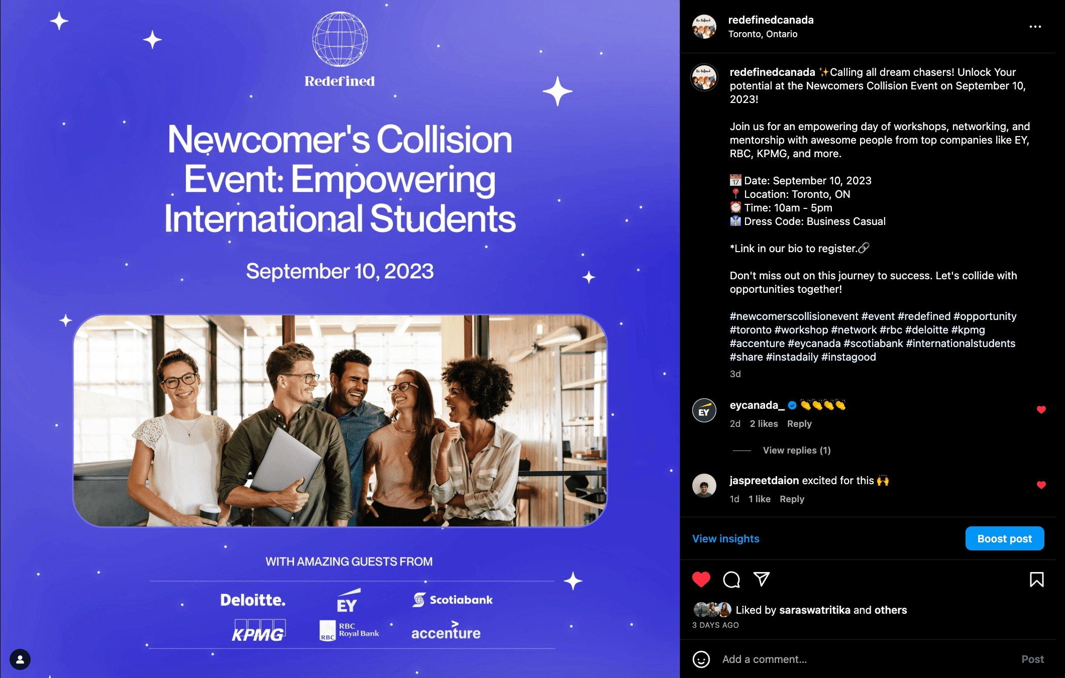 Designed and published this post for the Newcomers Collision Event and had over 200 sign-ups.