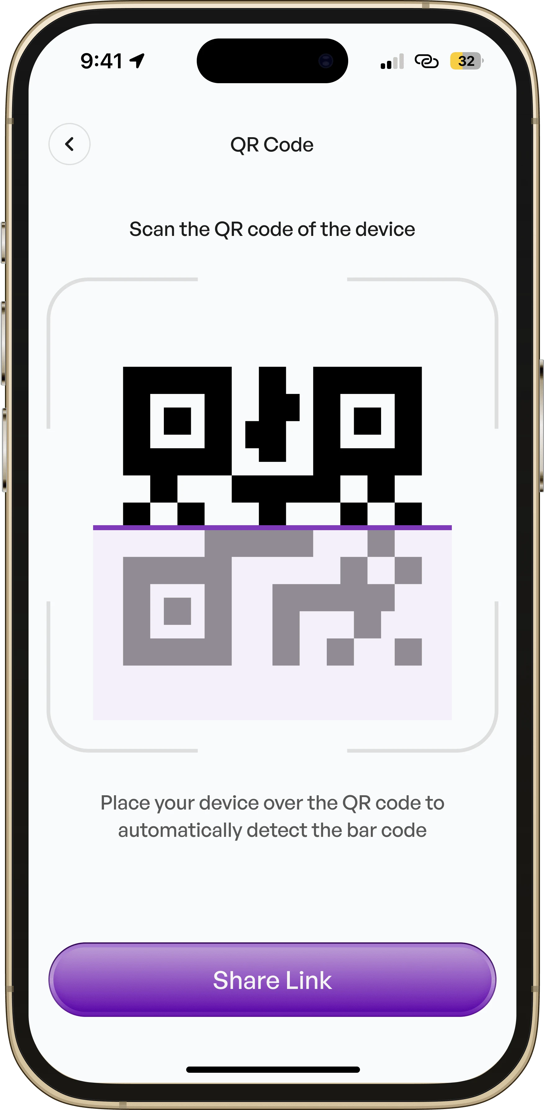 QR Code Section of the mobile App