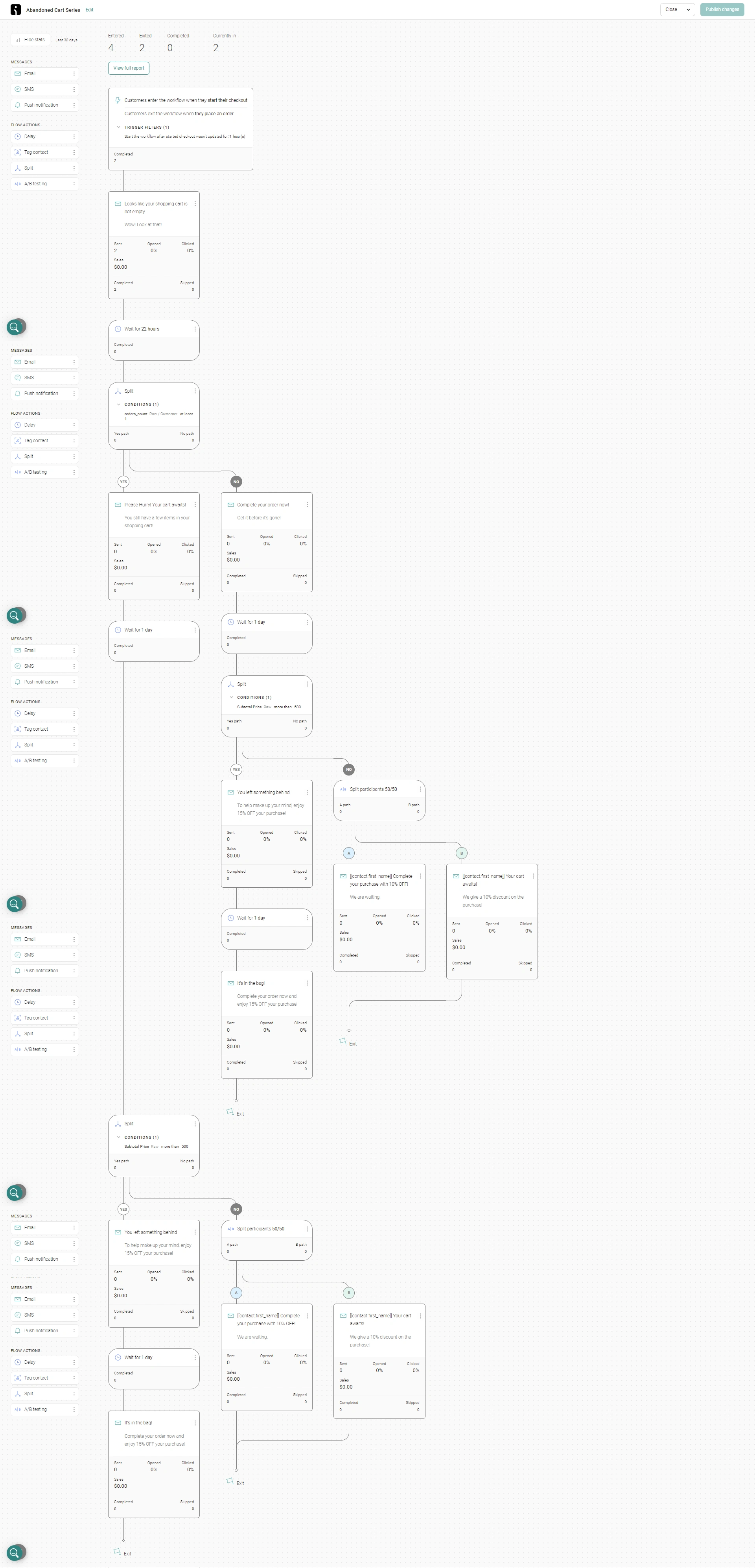 Automated flow in Omnisend