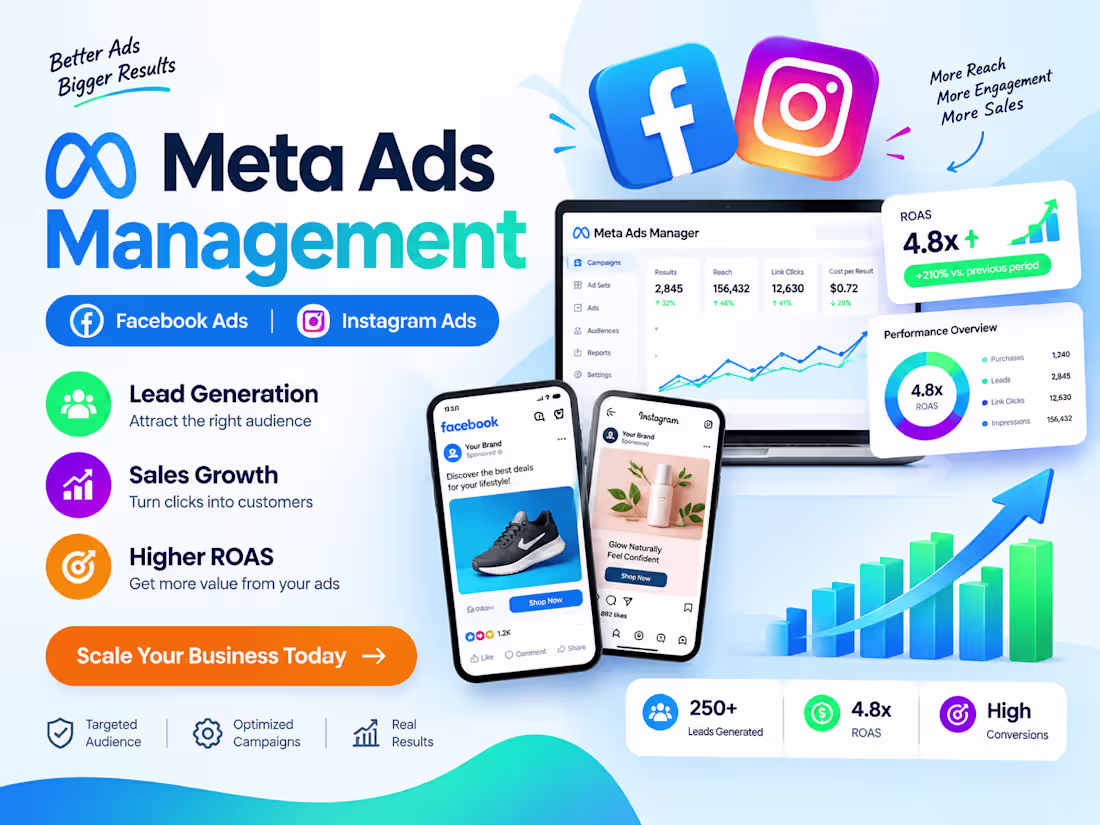 Cover image for Meta Ads Management for Leads, Sales & Business Growth
