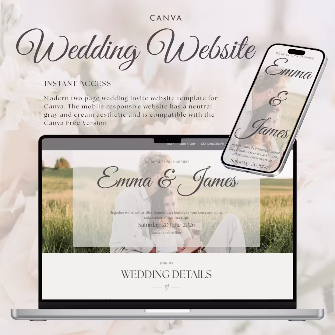 Cover image for Canva Wedding Website Template