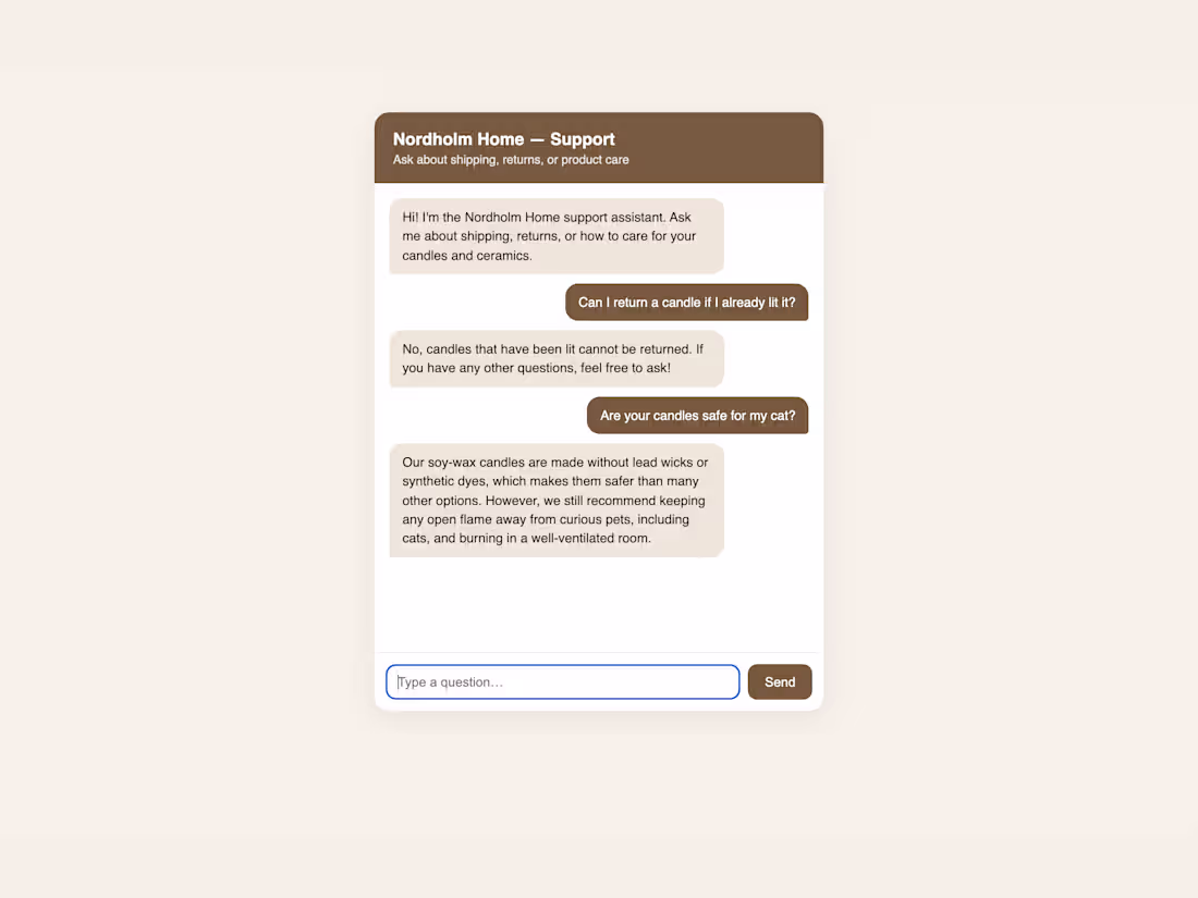 Cover image for AI chatbot for your website that answers from your documents