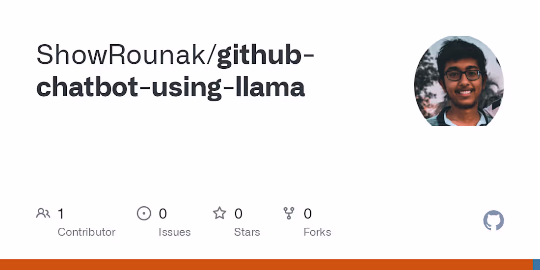 Cover image for ShowRounak/github-chatbot-using-llama