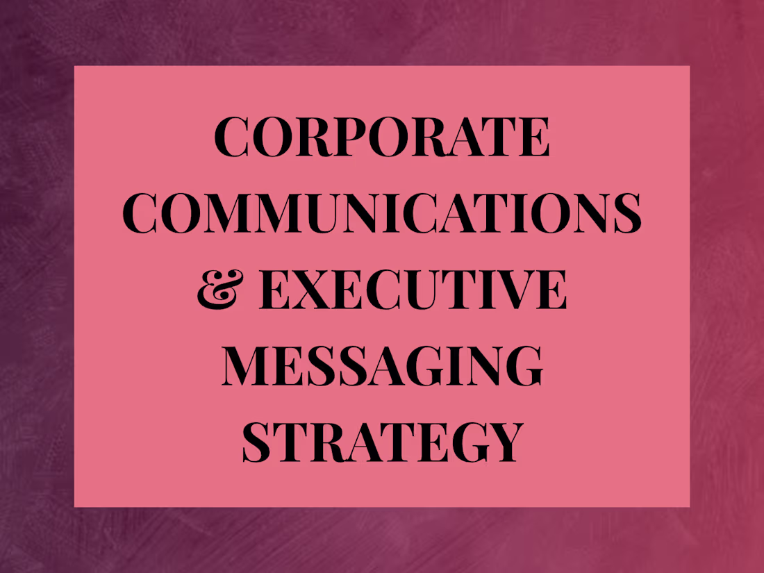 Cover image for Corporate Communications & Executive Messaging Strategy