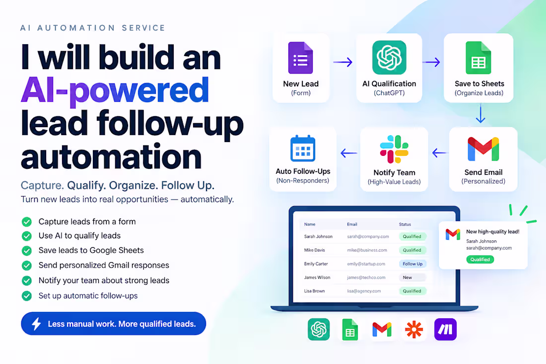 Cover image for I will build an AI-powered lead follow-up automation