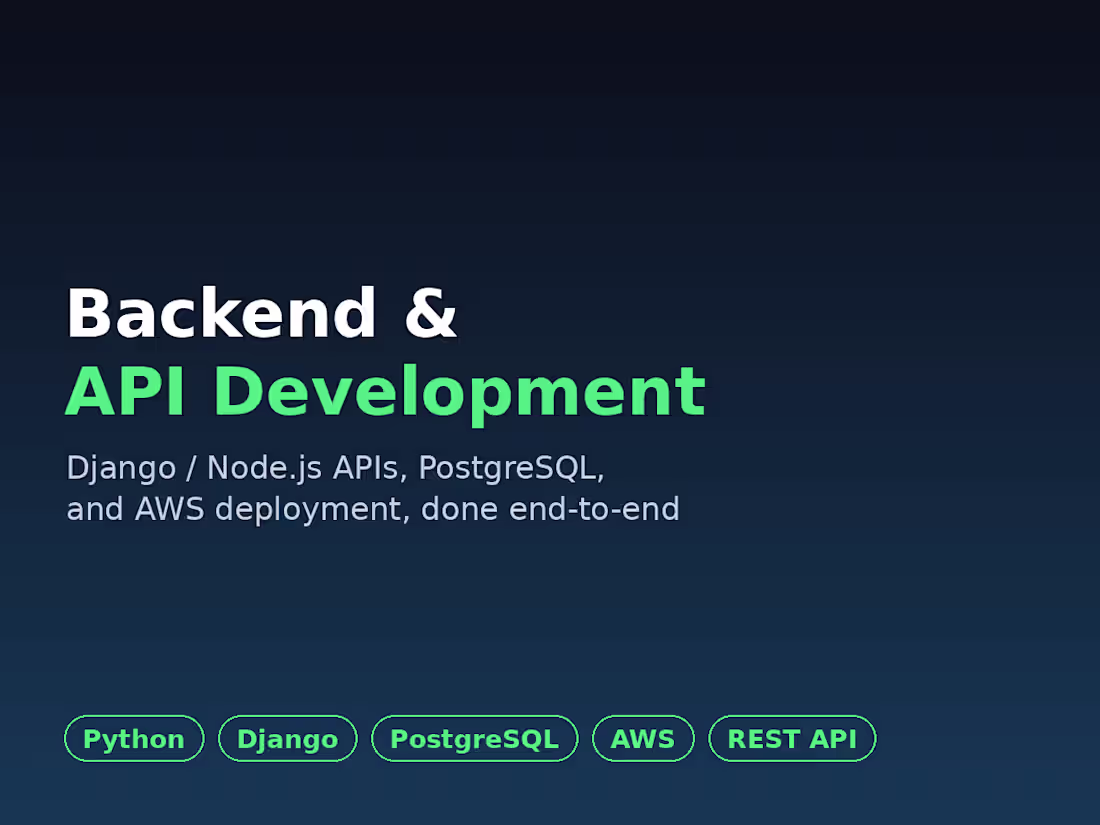 Cover image for Backend & API Development