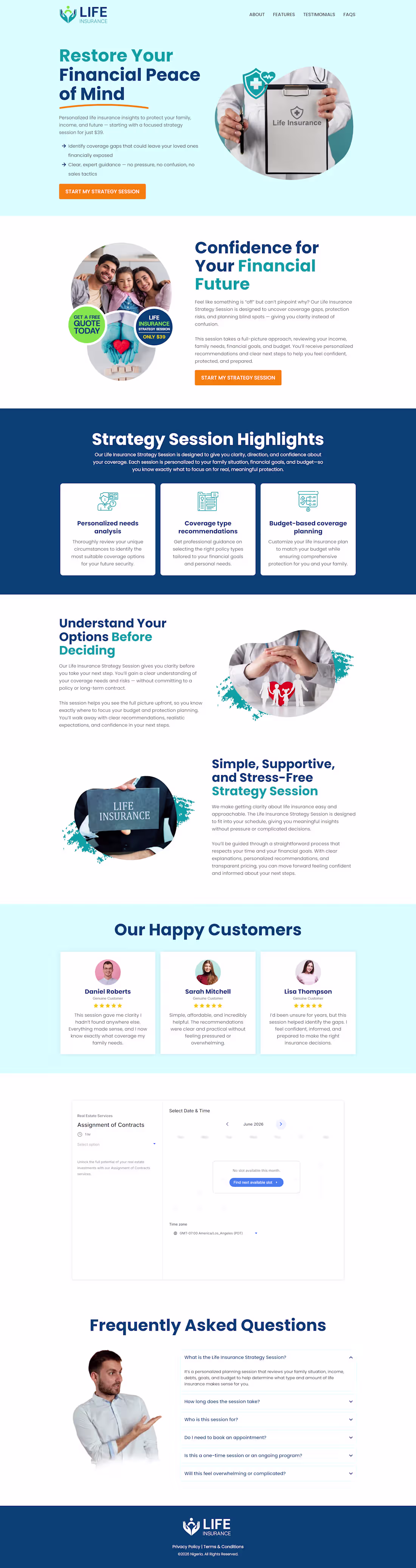 Cover image for Life Insurance Landing Page Design