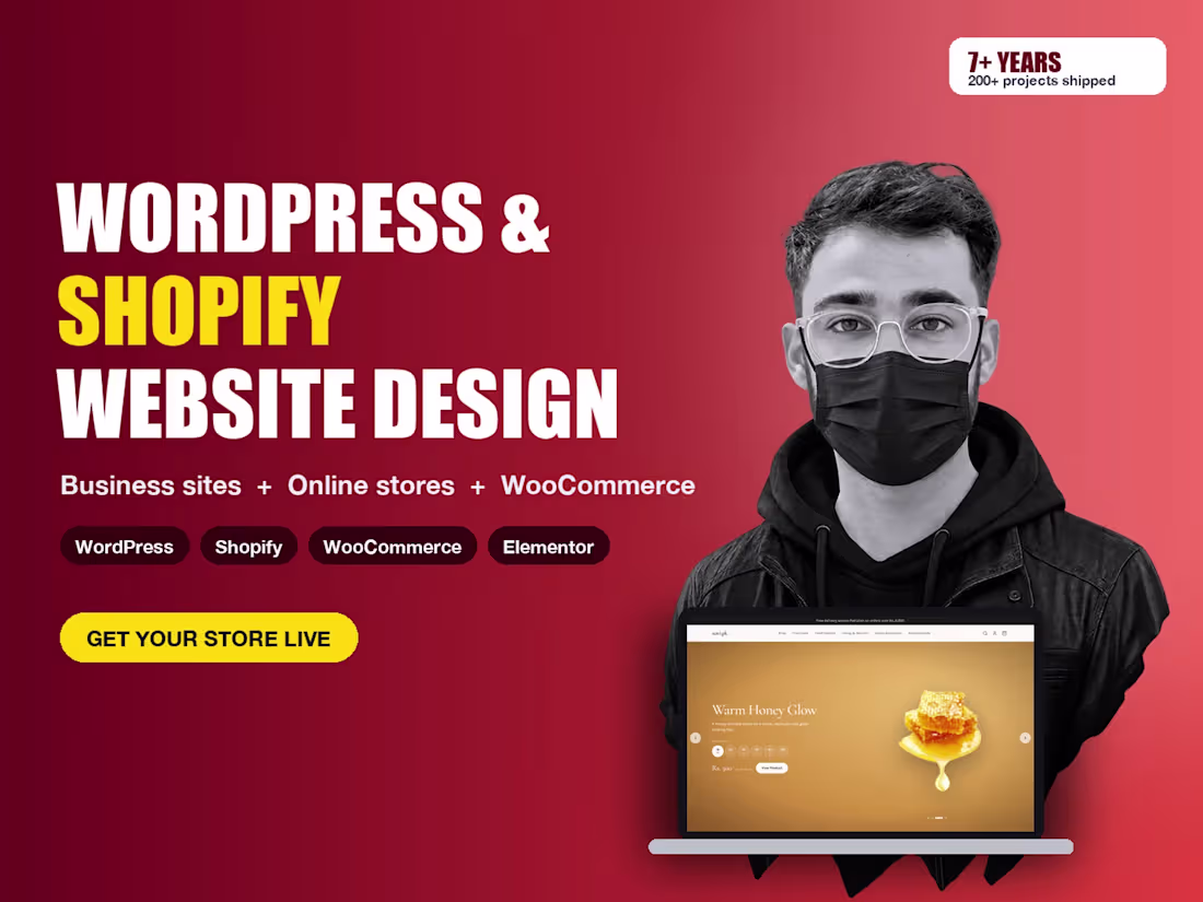 Cover image for WordPress Website, Shopify Store or WooCommerce Store