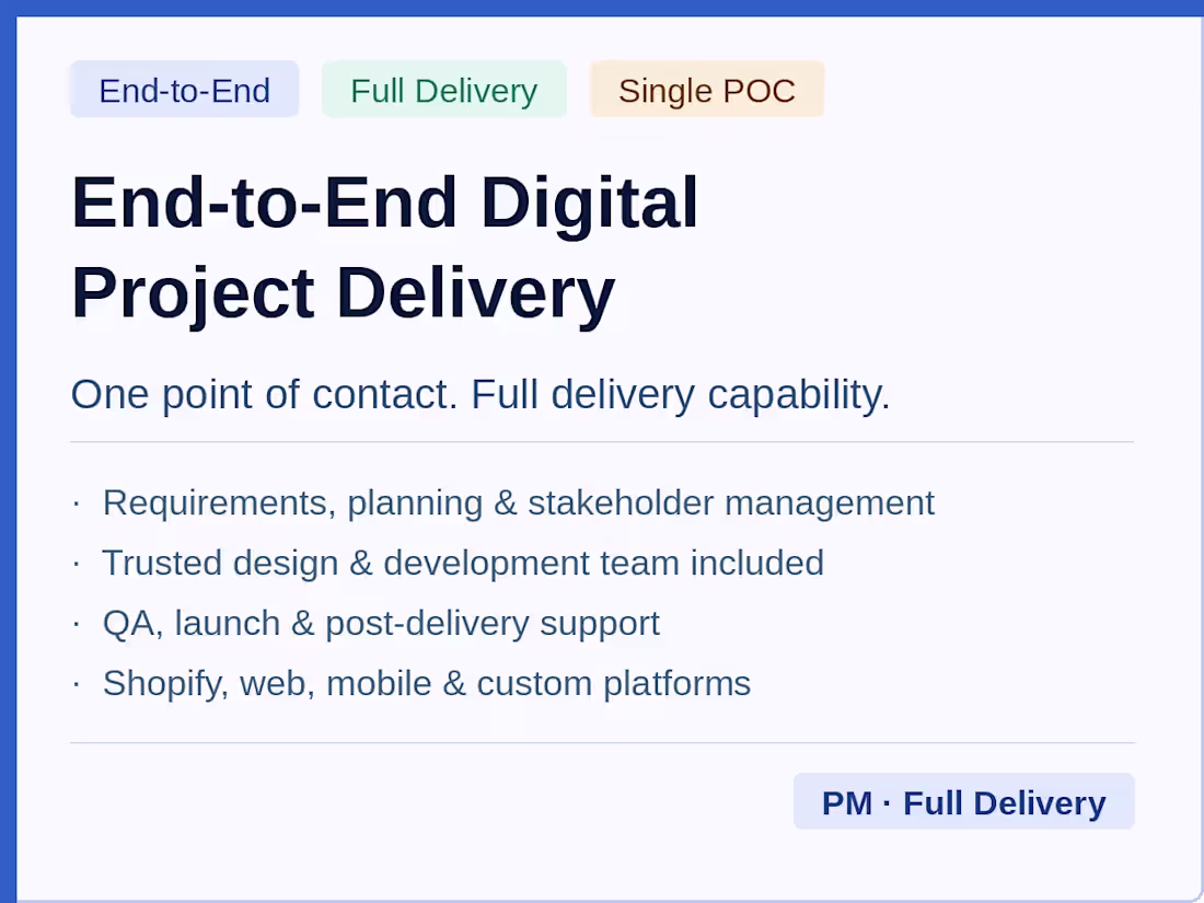 Cover image for End-to-End Digital Project Delivery