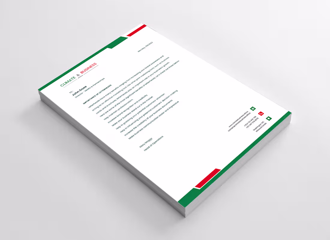 Cover image for Climate & Business Branding - Logo and Letterhead design