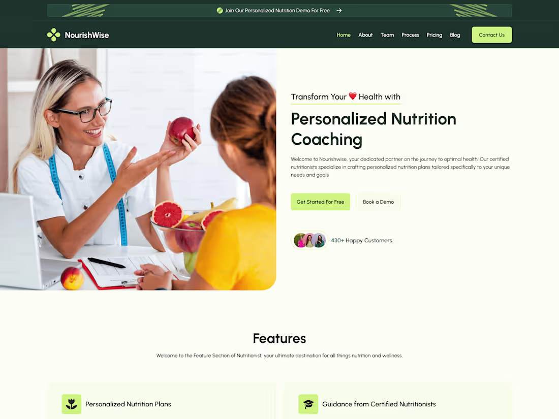 Cover image for Health Coach Responsive Website Design (Health and Wellness