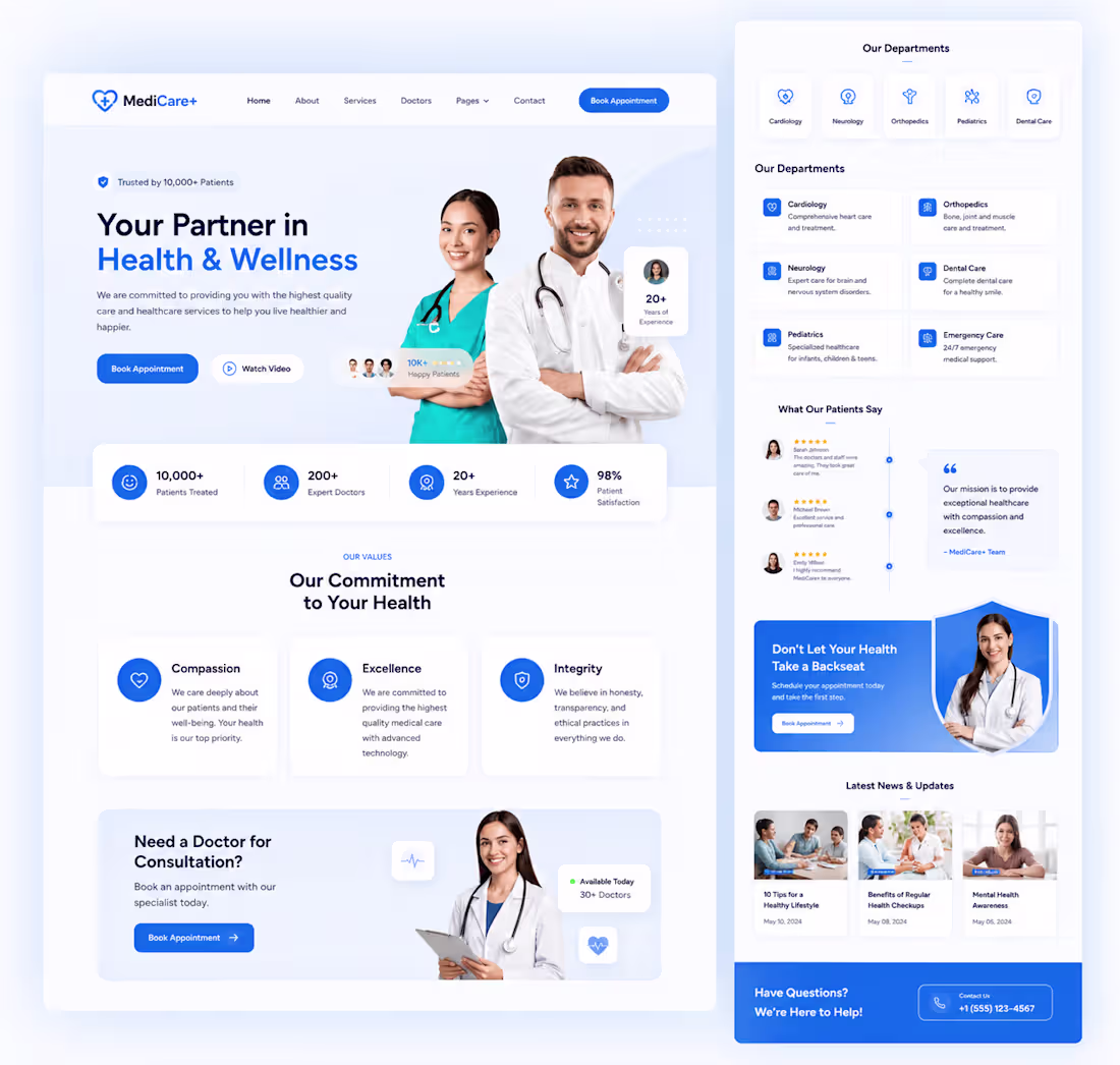Cover image for PulseCare – Modern Healthcare Website