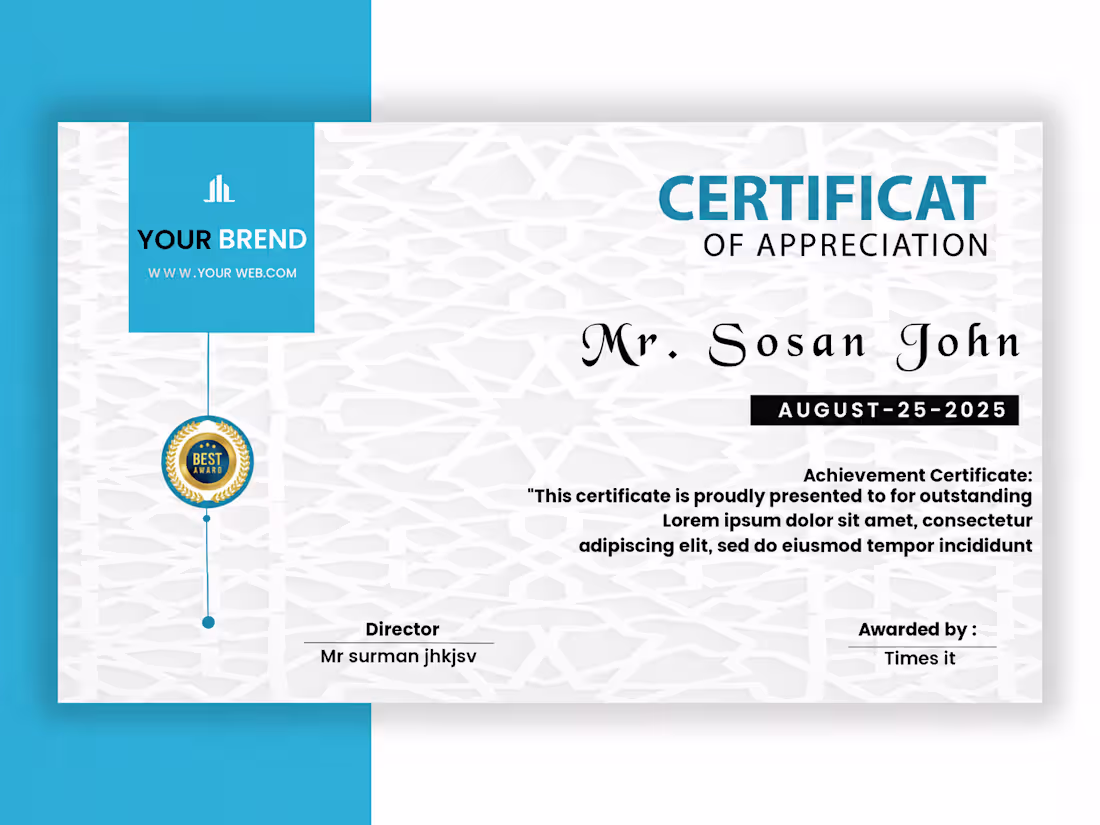 Cover image for Designed a professional certificate of
