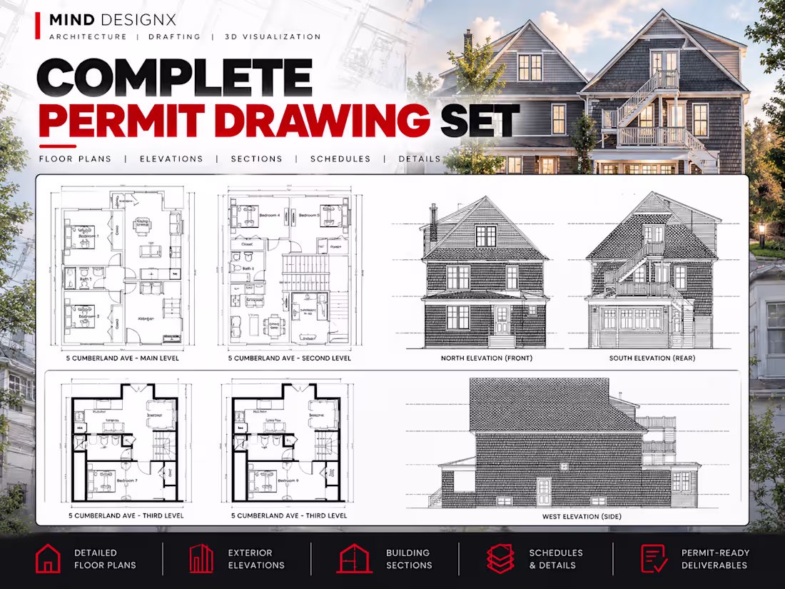 Cover image for I will draw city permit drawing, floor plan & Pdf Redraw 