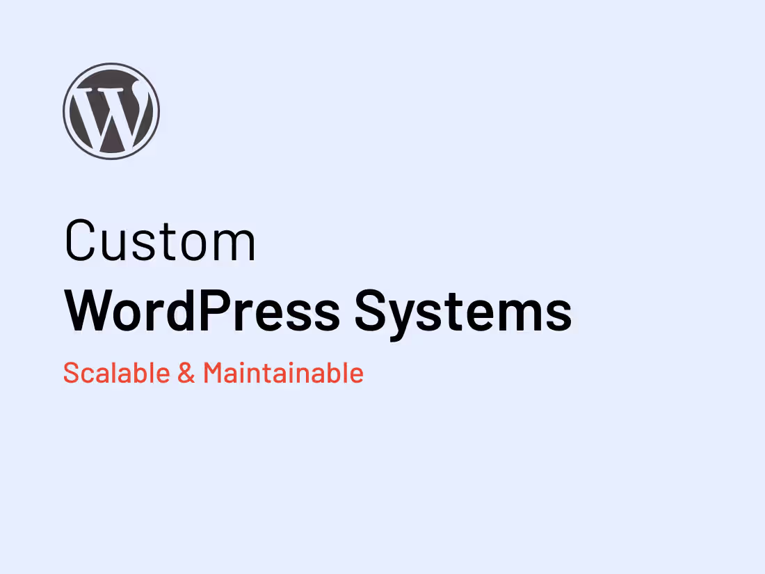 Cover image for Custom WordPress Development