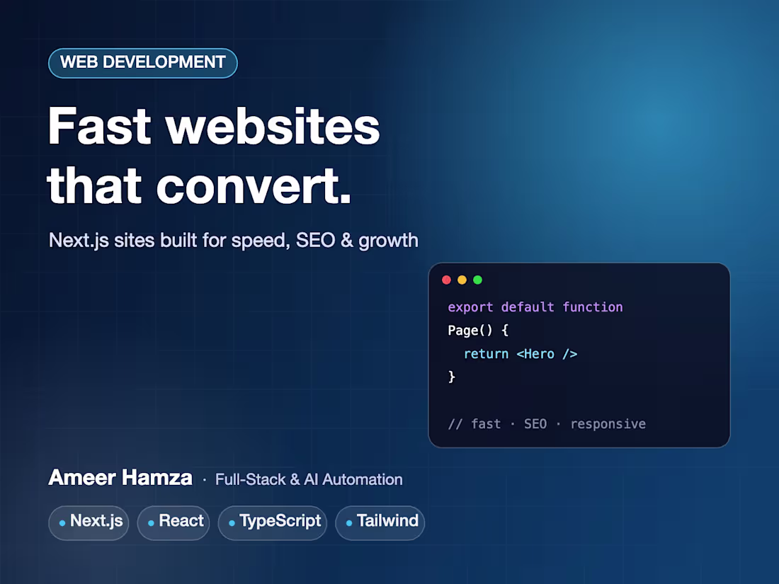 Cover image for Next.js Website Development (Fast, SEO-Ready)