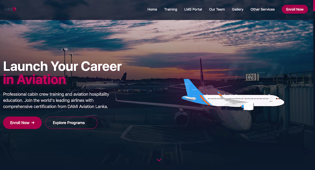 Cover image for Dami Aviation (damiaviation.lk (http://damiaviation.lk)) was
