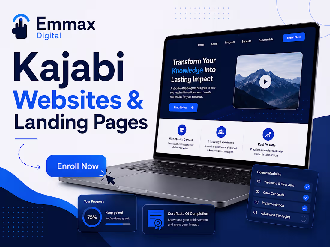 Cover image for Kajabi Website & Landing Page Design | Course & Coaching Funnels
