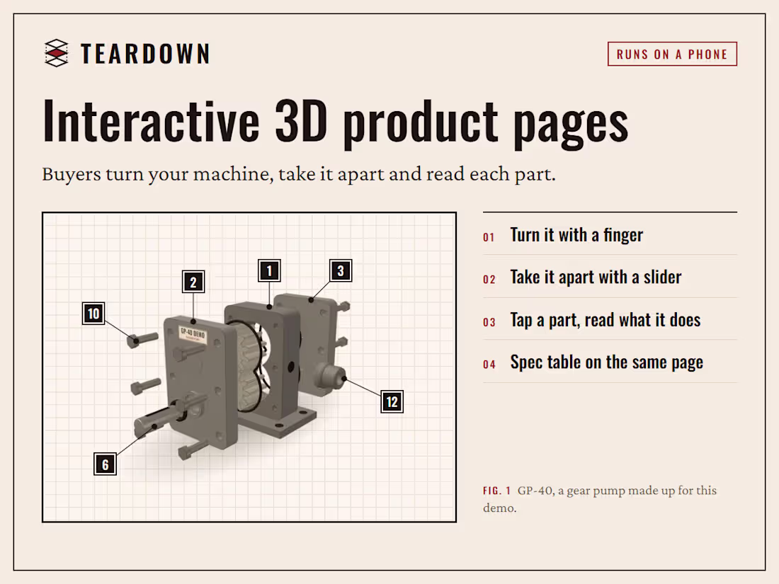 Cover image for Interactive 3D product page for equipment