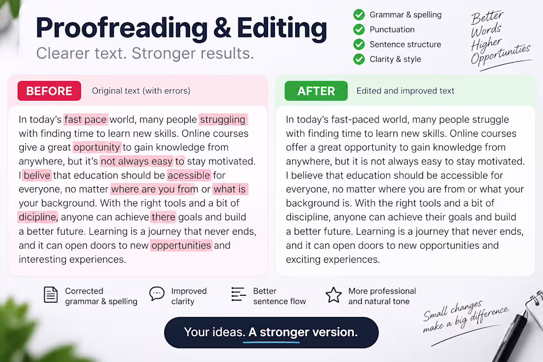 Cover image for Proofreading & Editing