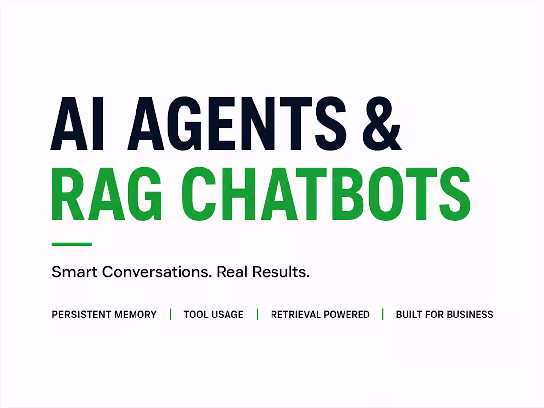 Cover image for Build an AI Agent or RAG Chatbot for Your Business