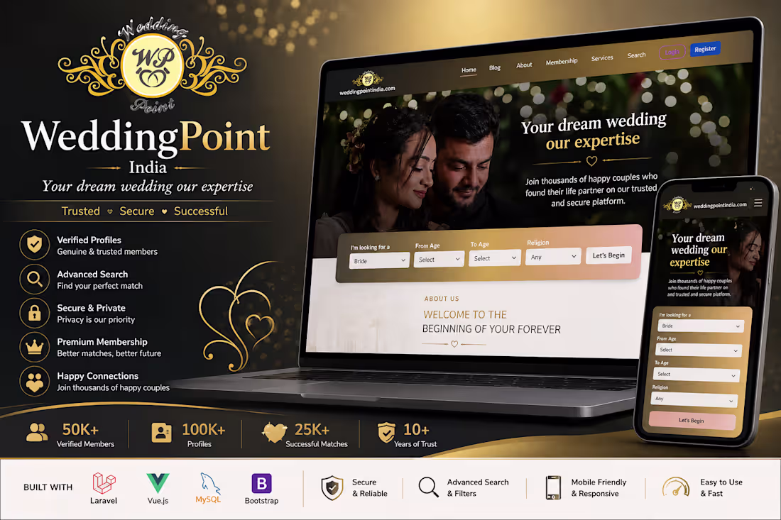 Cover image for WeddingPoint India – Full Stack