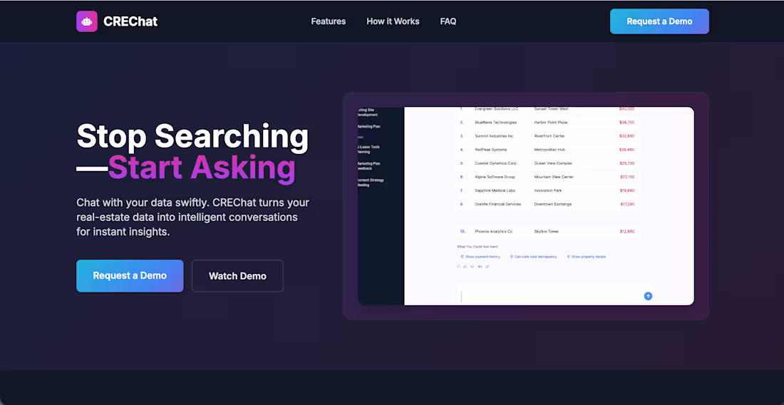 Cover image for CREChat – AI-Powered Commercial Real Estate Platform