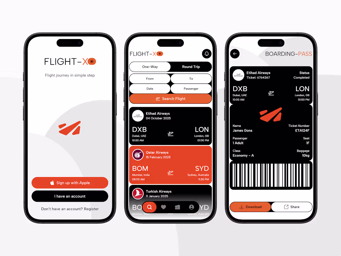 Cover image for Flight booking app design🚀