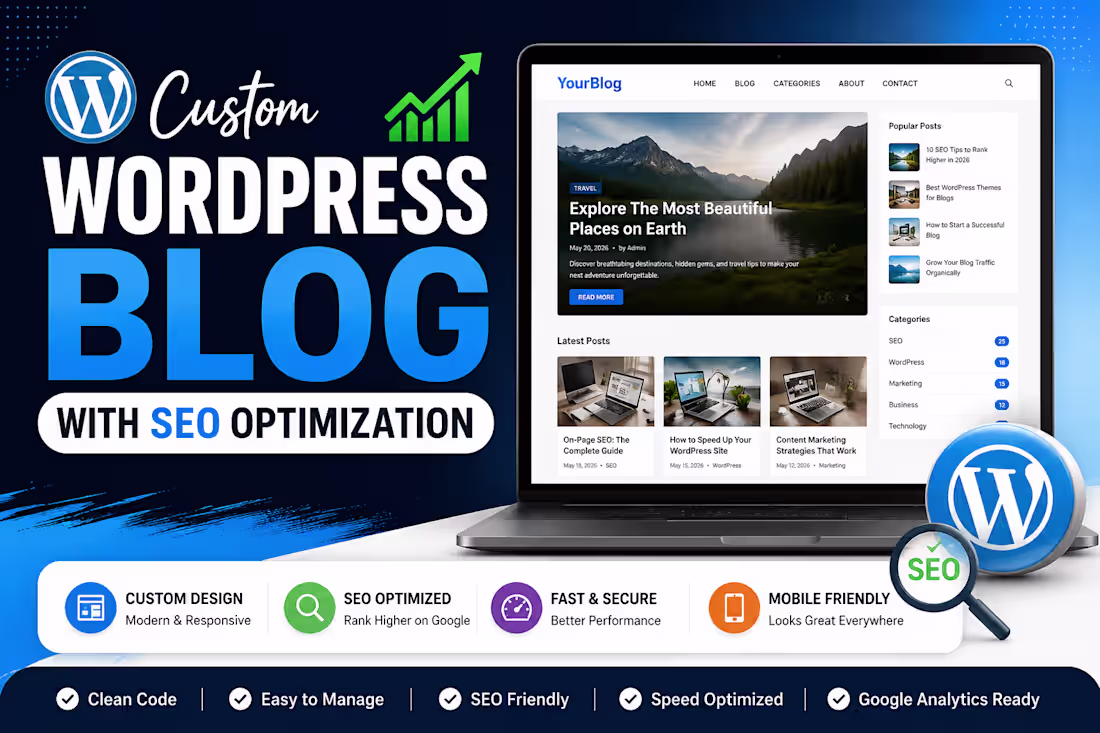 Cover image for Custom WordPress Blog with SEO Optimization