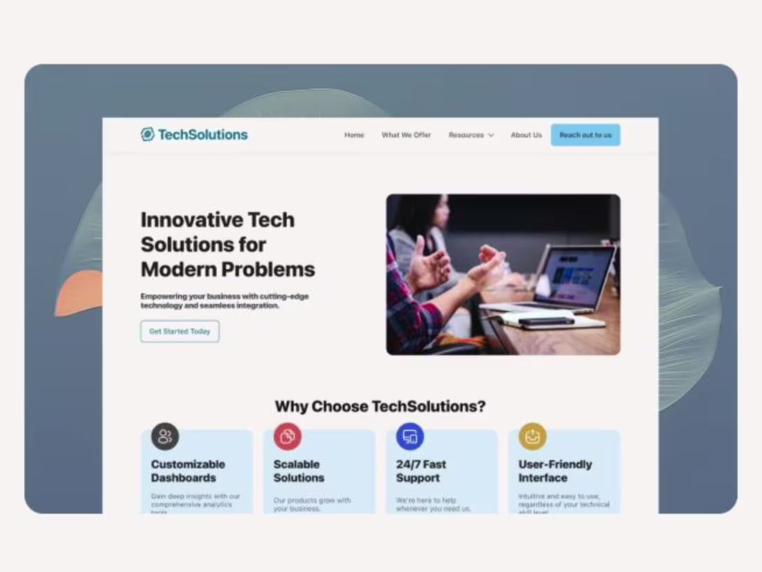 Cover image for TechSolutions Website - Case Study
