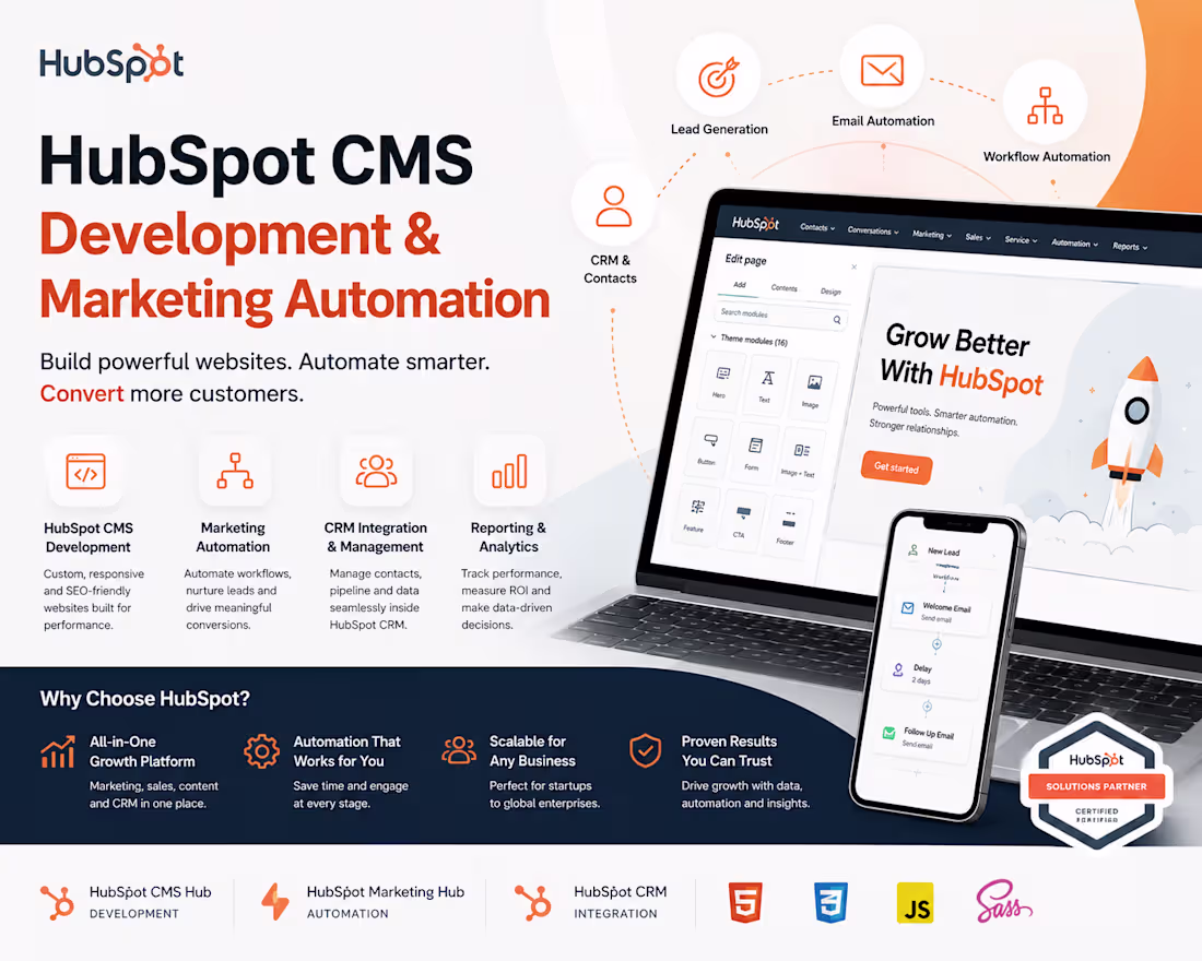 Cover image for HubSpot CMS Development & Marketing Automation