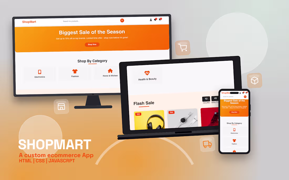 Cover image for ShopMart (E-Commerce Landing Page)
Description:
A sleek