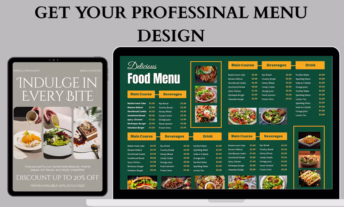 Cover image for I design premium restaurant menus,
