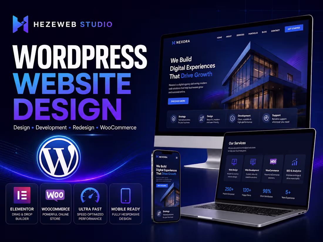 Cover image for WordPress Website Design, Development & WooCommerce