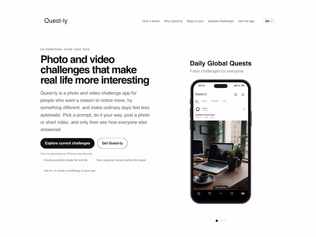 Cover image for Questly — Mobile & Web Challenge Platform